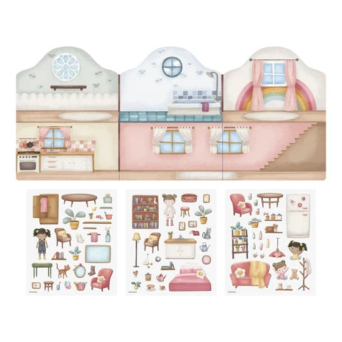 Attacca-stacca Rosa Home con adesivi riutilizzabili – Little Dutch