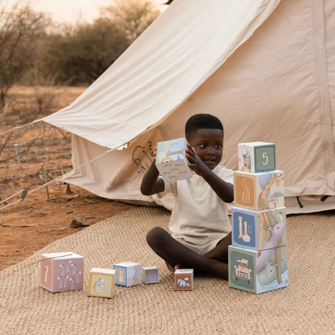 Torre impilabile Safari in cartone con numeri – Little Dutch