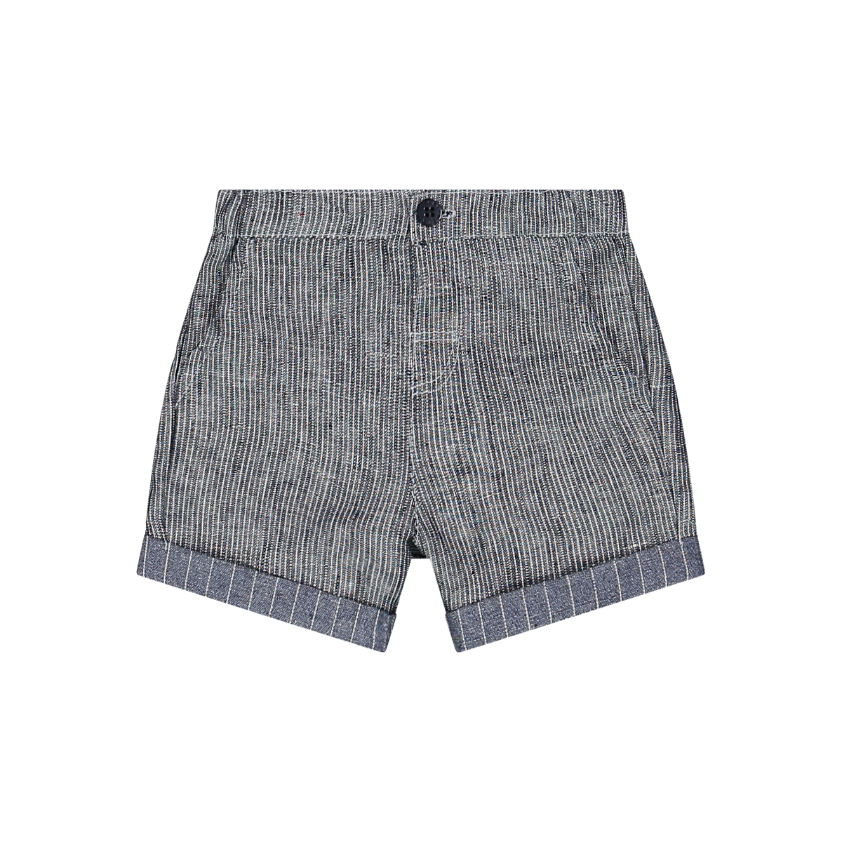 Pantaloncino Lino Gessato Blu Neonato – Lino Melby