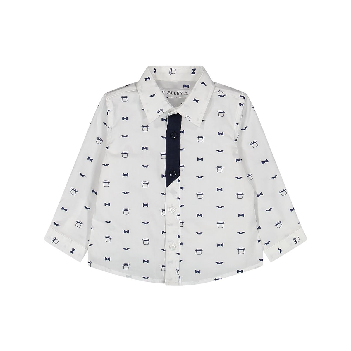 Camicia con Cravattino Fantasia Neonato – Cotone Melby
