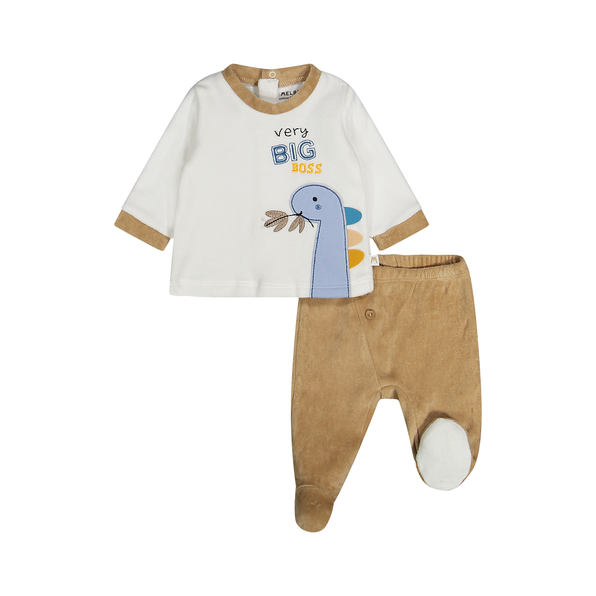 Completino 2 Pezzi Neonato Ciniglia Cotone Bio Melby - Set Bambino Ecologico