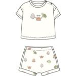 Completo 2 Pezzi Bianco Bio Granchi - Cotone Biologico - MELBY