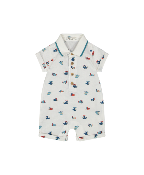 Tutina Neonato Estate Aereoplanini - 100% Cotone Traspirante - MELBY