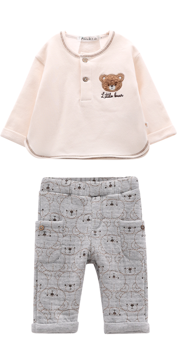 Completo Felpa e Pantaloni Trapuntati Neonato – Melby