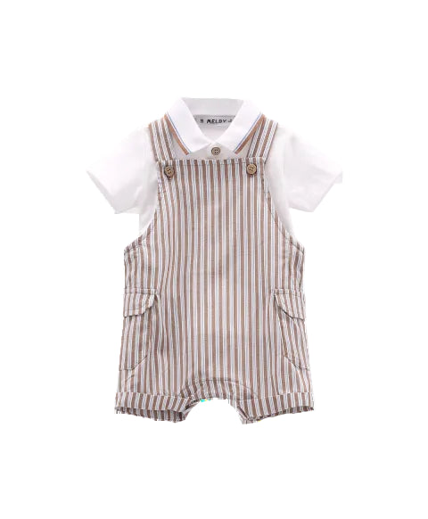 Completo Polo e Salopette Estivo Melby - Cotone e Viscosa Bambino