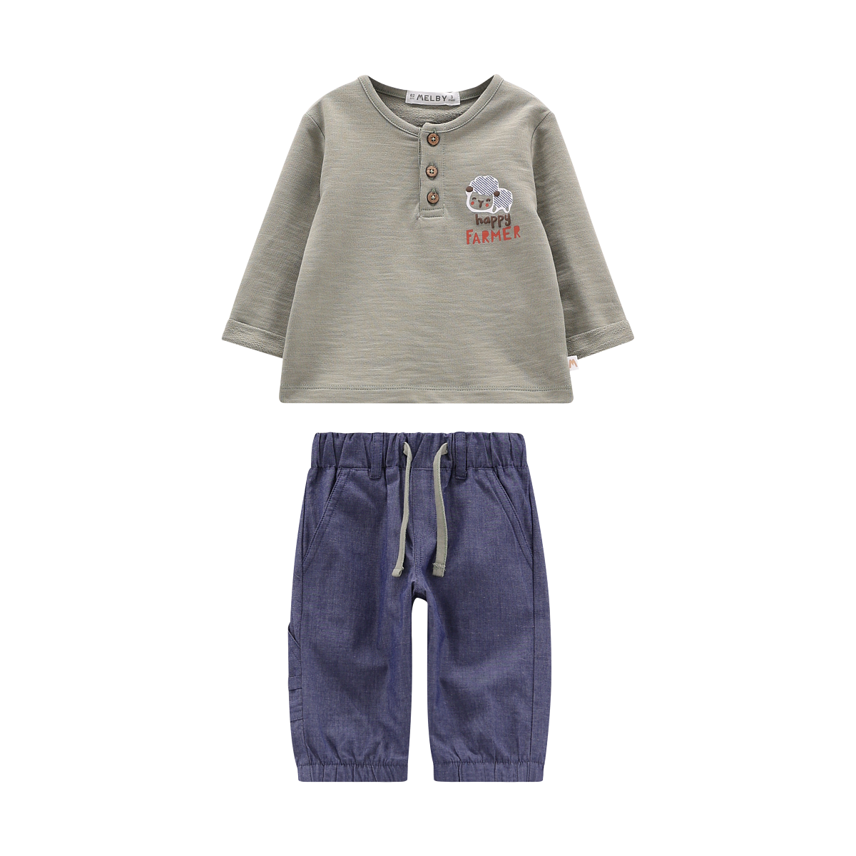 COMPLETO NEONATO MAGLIA E PANTALONE JOGGER DENIM