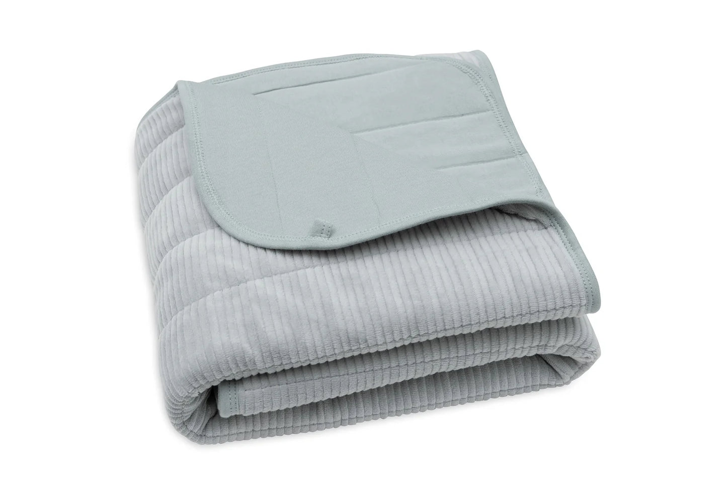 Copertina Culla 75x100 Velluto a Coste Verde Mare - Jollein