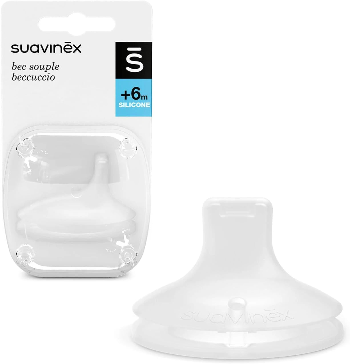 Beccuccio Ricambio Silicone Suavinex - Anti-Goccia per Tazze e Biberon 6+ Mesi