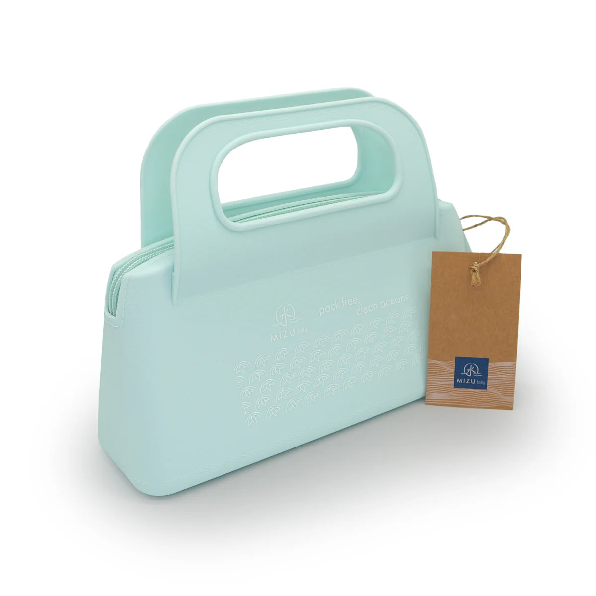 POCHETTE IN SILICONE CON KIT IGIENE VERDE ACQUA-MAMI - MIZU BABY