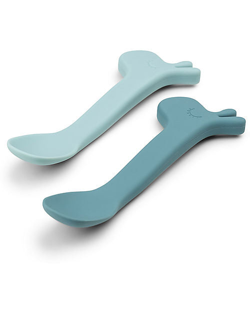 Set 2 Cucchiai in Silicone per Bambini - Lalee - Blu - done by deer