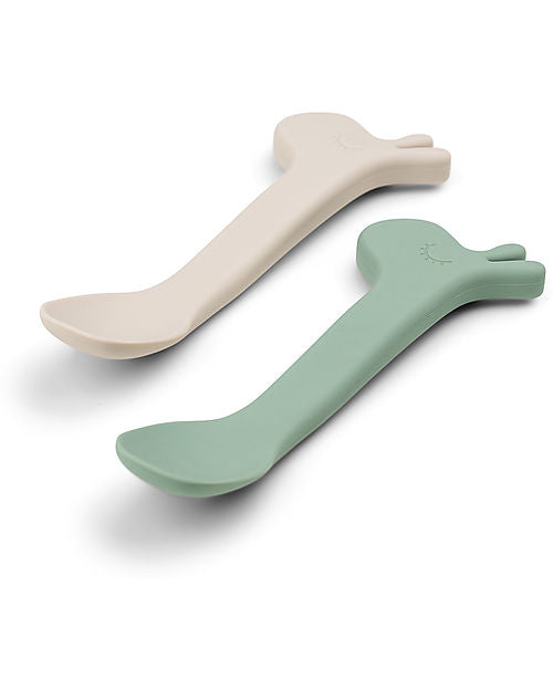 Set 2 Cucchiai in Silicone per Bambini - Lalee - Verde - done by deer