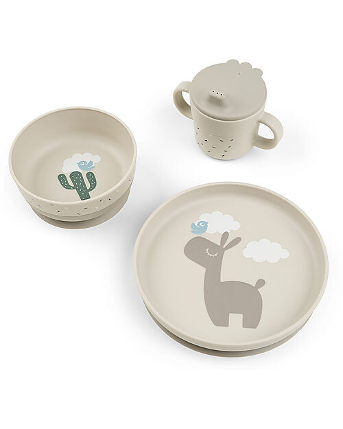 Set Pappa Foodie in Silicone Alimentare - Piatto Ciotola e Tazza - Lalee - Sabbia - done by deer