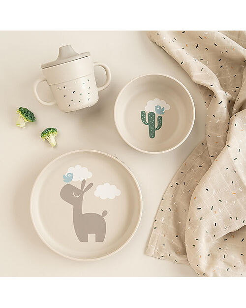 Set Pappa Foodie in Silicone Alimentare - Piatto Ciotola e Tazza - Lalee - Sabbia - done by deer