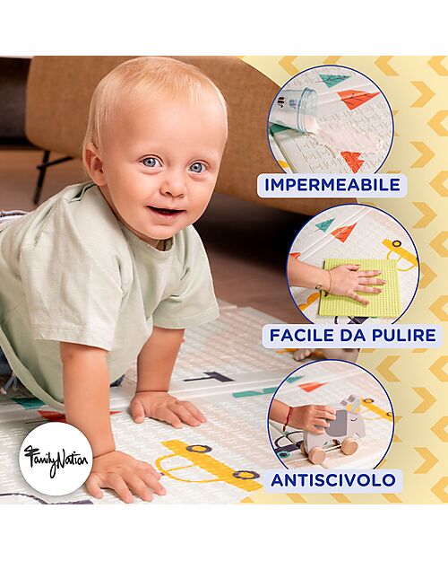 Tappeto Gioco Pieghevole Montessori 2 in 1 Reversibile e Morbido