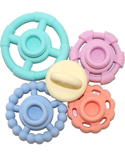 GIOCO IMPILABILE E MASSAGGIAGENGIVE SILICONE - PASTELLO -JELLYSTONE