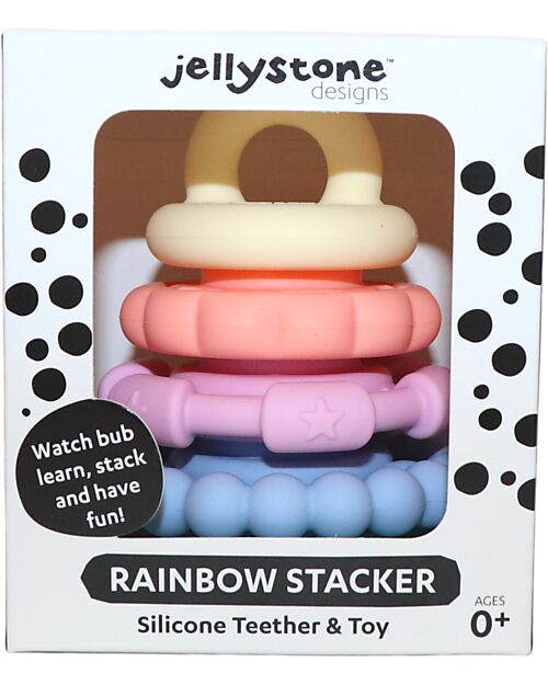 GIOCO IMPILABILE E MASSAGGIAGENGIVE SILICONE - PASTELLO -JELLYSTONE