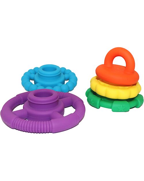 GIOCO IMPILABILE E MASSAGGIAGENGIVE SILICONE -ARCOBALENO - JELLYSTONE