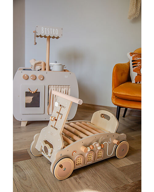 3 in 1 Dondolo Girello e Macchina - Nocciola - Legno FSC - 2+ Anni