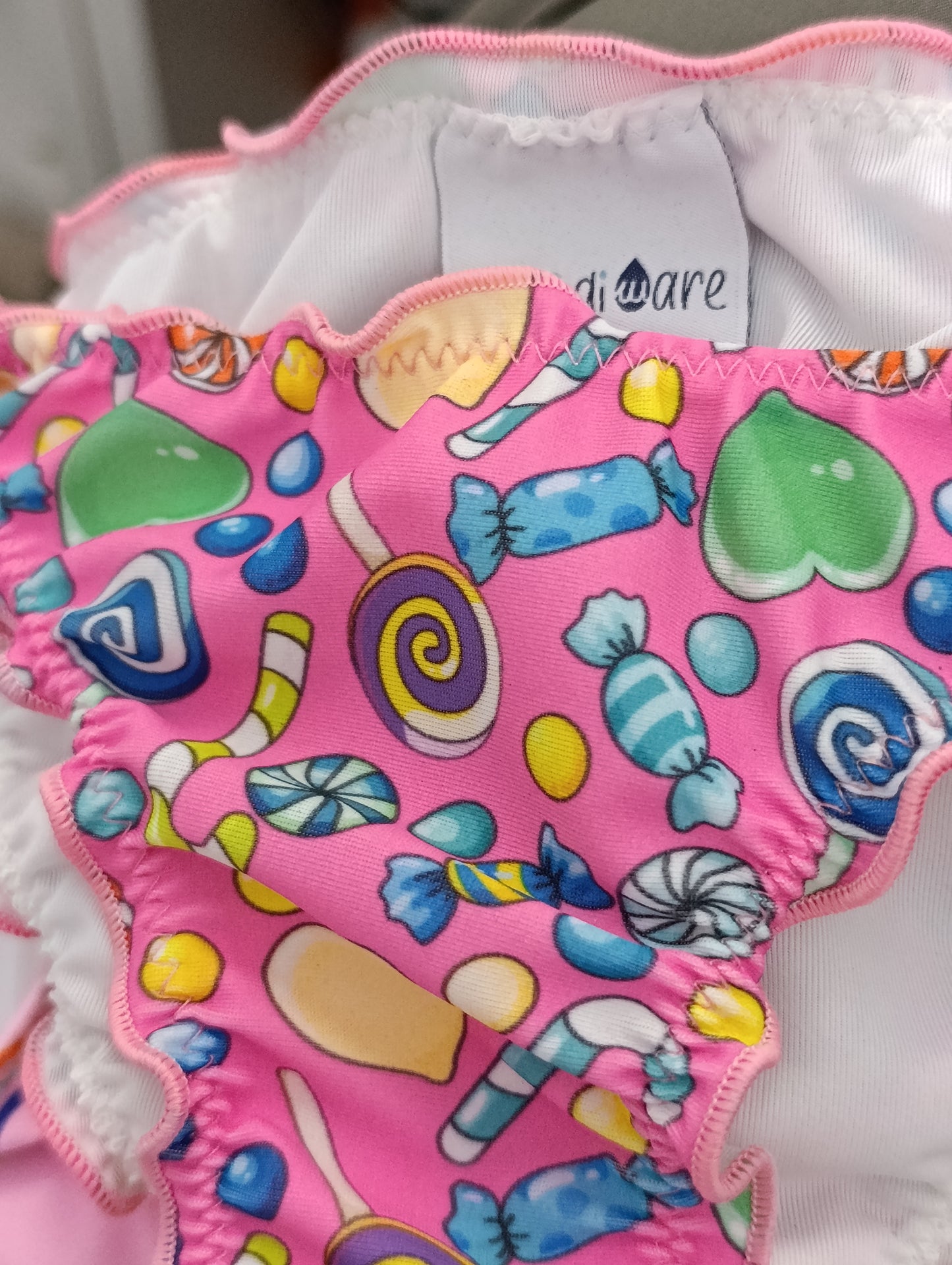 Costume slip con tiranti -gocce di mare
