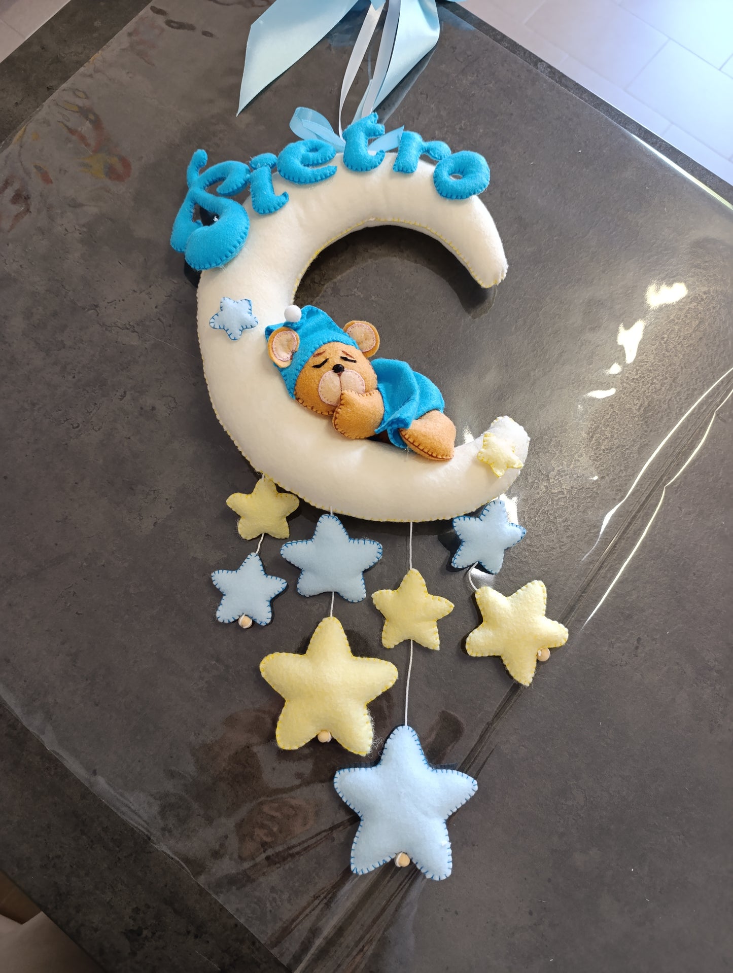 Fiocco nascita personalizzato handmade