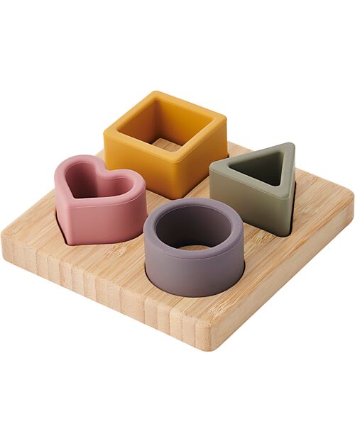 GIOCO INCASTRO BAMBU E SILICONE - COLORI DELLA TERRA -TICKIT