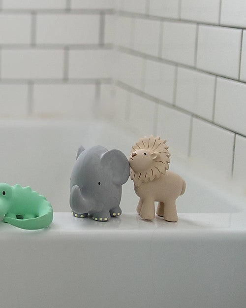 3-in-1 Sonaglio Elefante, Massaggiagengive, Gioco da Bagno, My First Zoo - 100% Caucciù Naturale