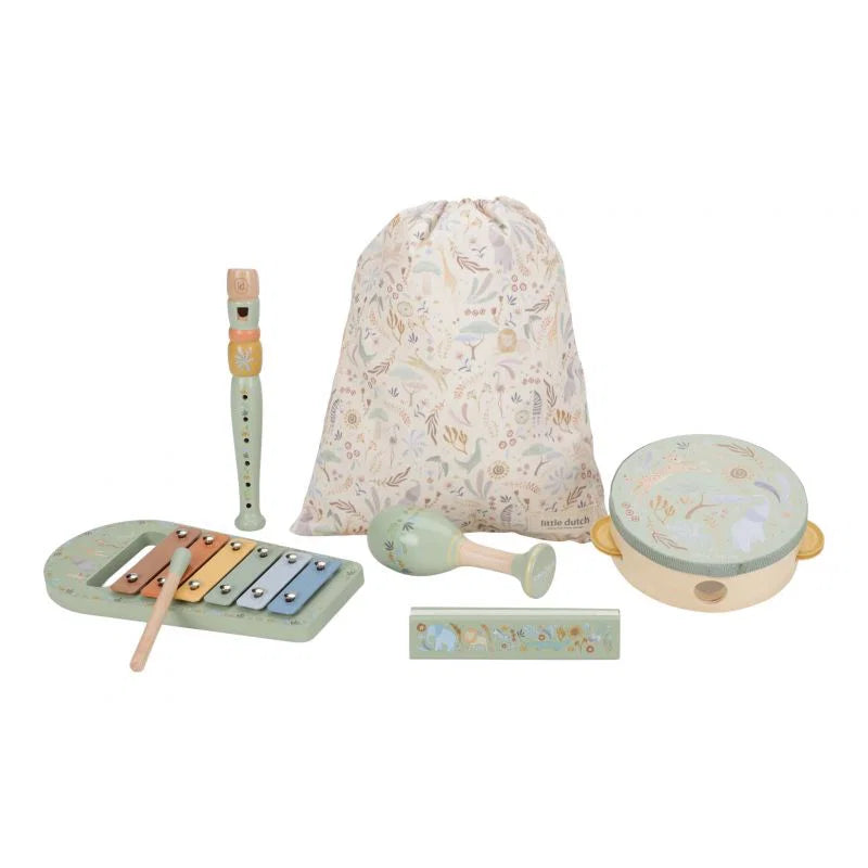 Set di 5 strumenti musicali Safari con borsa – Little Dutch
