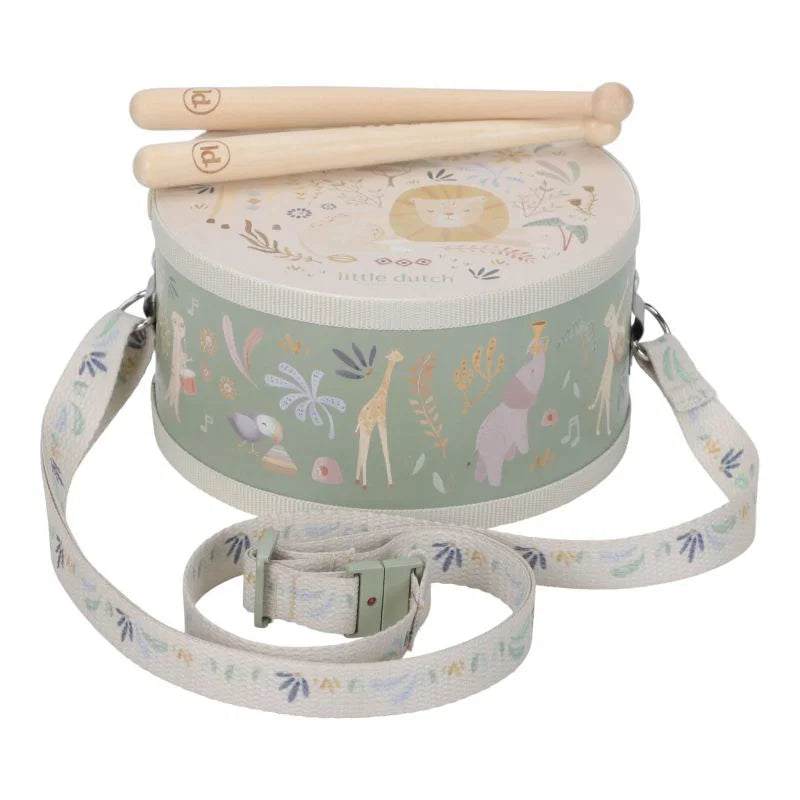 Tamburo musicale Safari Friends con bacchette – Little Dutch