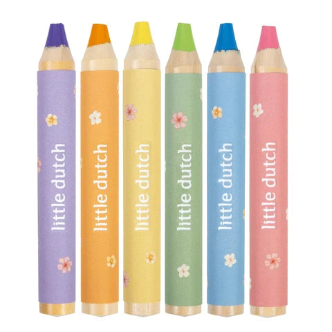 Set 6 matite colorate Rosa corte e spesse – Little Dutch