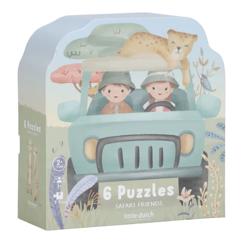 Set 6 puzzle Safari in cartone – Little Dutch