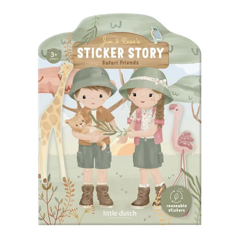 Libro attacca-stacca Safari con adesivi riutilizzabili – Little Dutch