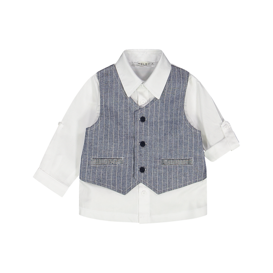 Camicia con Gilet Gessato Neonato – Cotone Melby
