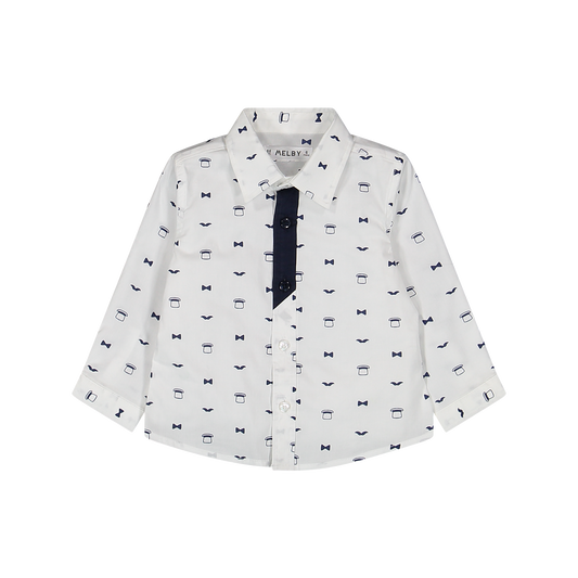 Camicia con Cravattino Fantasia Neonato – Cotone Melby