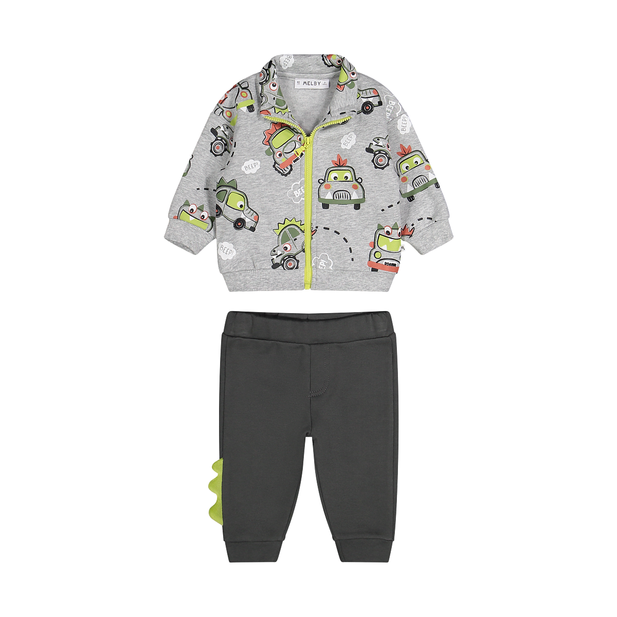 Completino 2 Pezzi Felpato Macchinine Melby