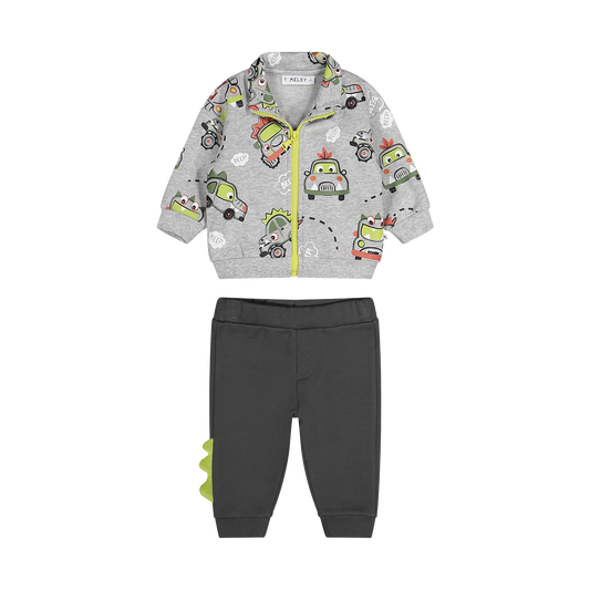 Completino 2 Pezzi Felpato Macchinine Melby