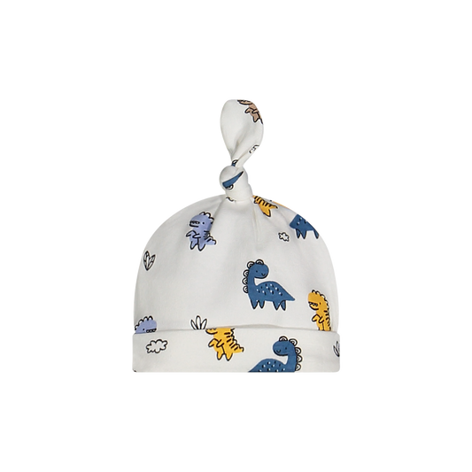 Cappellino Cotone Bio Felpato Dinosauri Melby - Accessorio Neonato