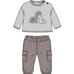 Completo Tricot e Velluto Neonato-Melby