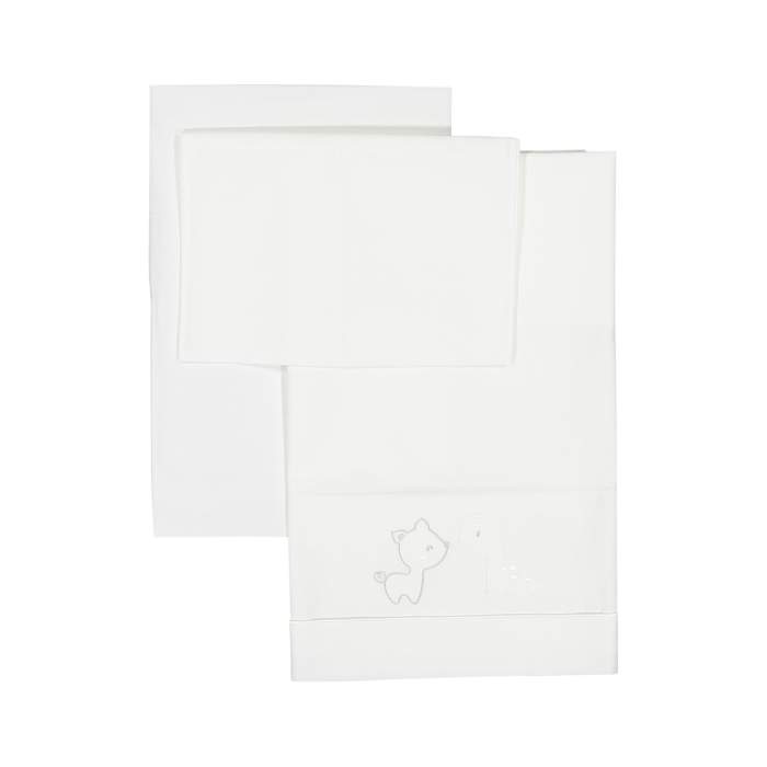 Set lenzuolo in mussola per neonato -bianco -Melby