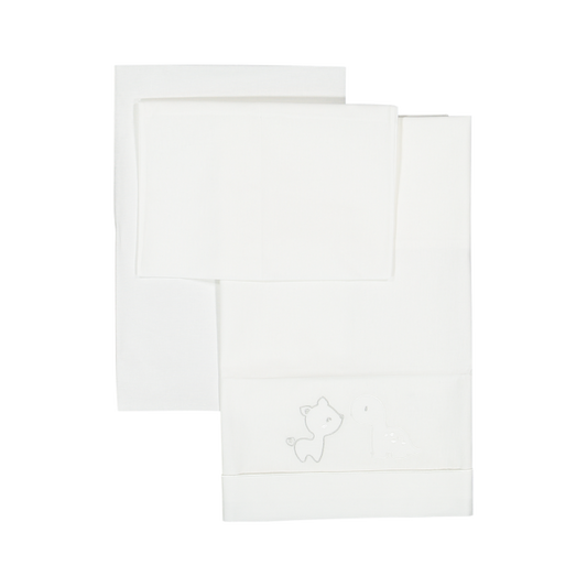 Set lenzuolo in mussola per neonato -bianco -Melby