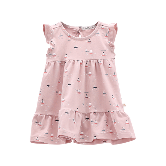 Abito con stampa allover in jersey stretch per neonata - melby