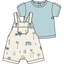 Completo Neonato Estivo Jersey e Piquet Triceratopo - Melby