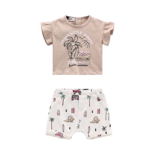 Completo estivo 2 pezzi Melby - t-shirt e pantaloncini bambina