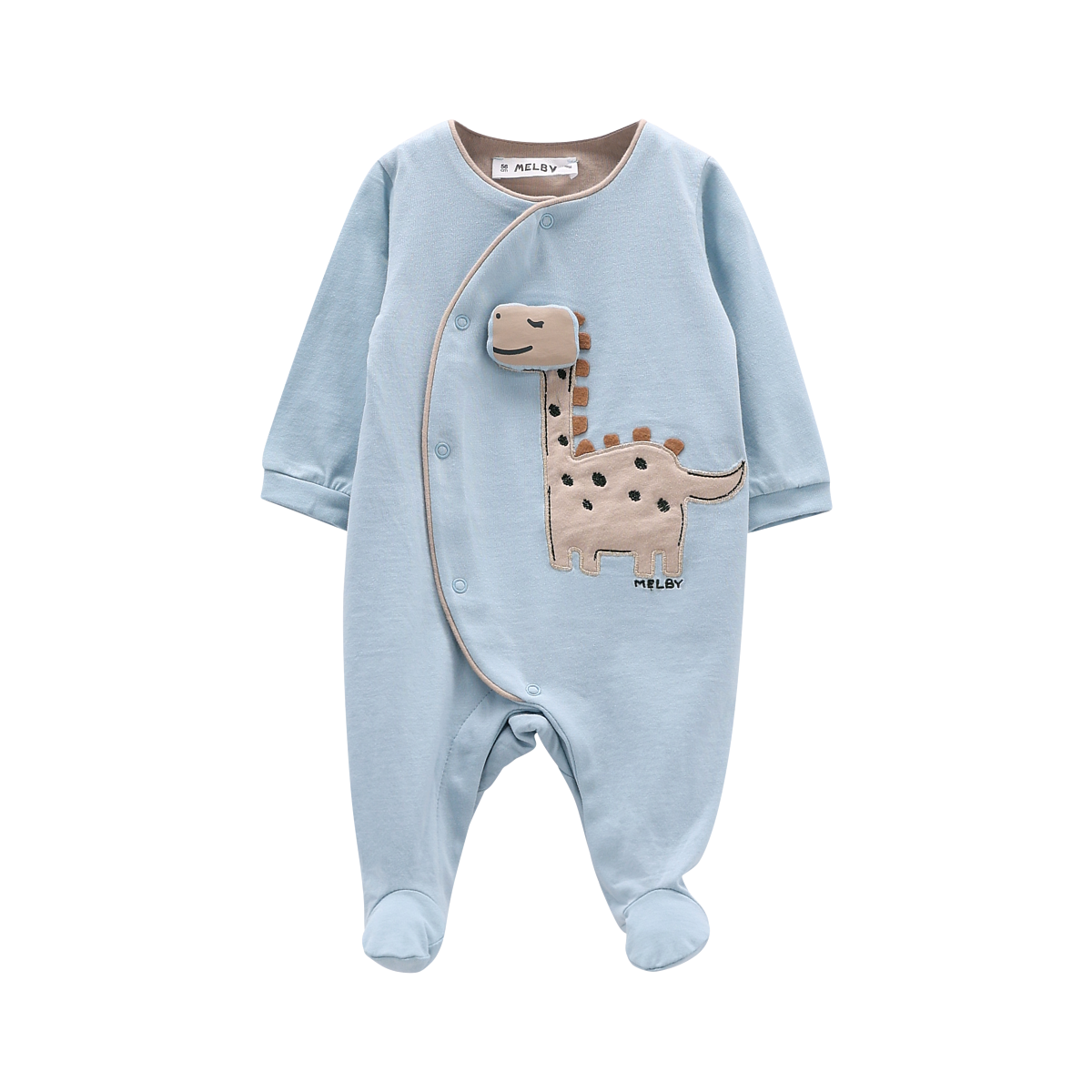 Tutina Neonato con Piede Jersey Cotone Stampa Dino | MELBY