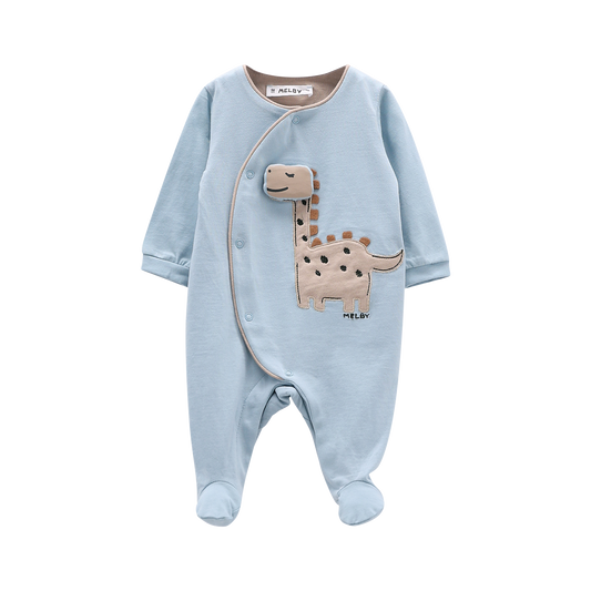 Tutina Neonato con Piede Jersey Cotone Stampa Dino | MELBY