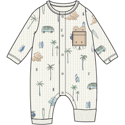 Tutina Neonato Piquet Cotone Senza Piedi Dinosauri - Melby