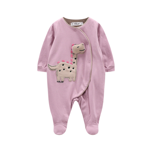 Tutina con Piede Dinosauro Neonata – Jersey 100% Cotone Melby