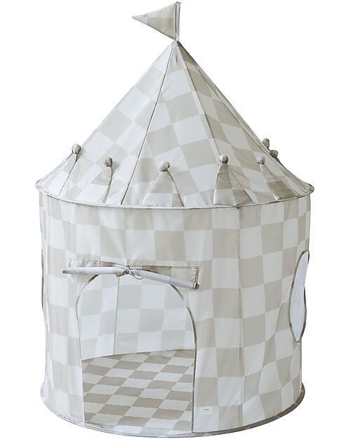 Tenda Gioco Bambini Scacchi Beige 3 Sprouts - Poliestere Riciclato 3+ Anni