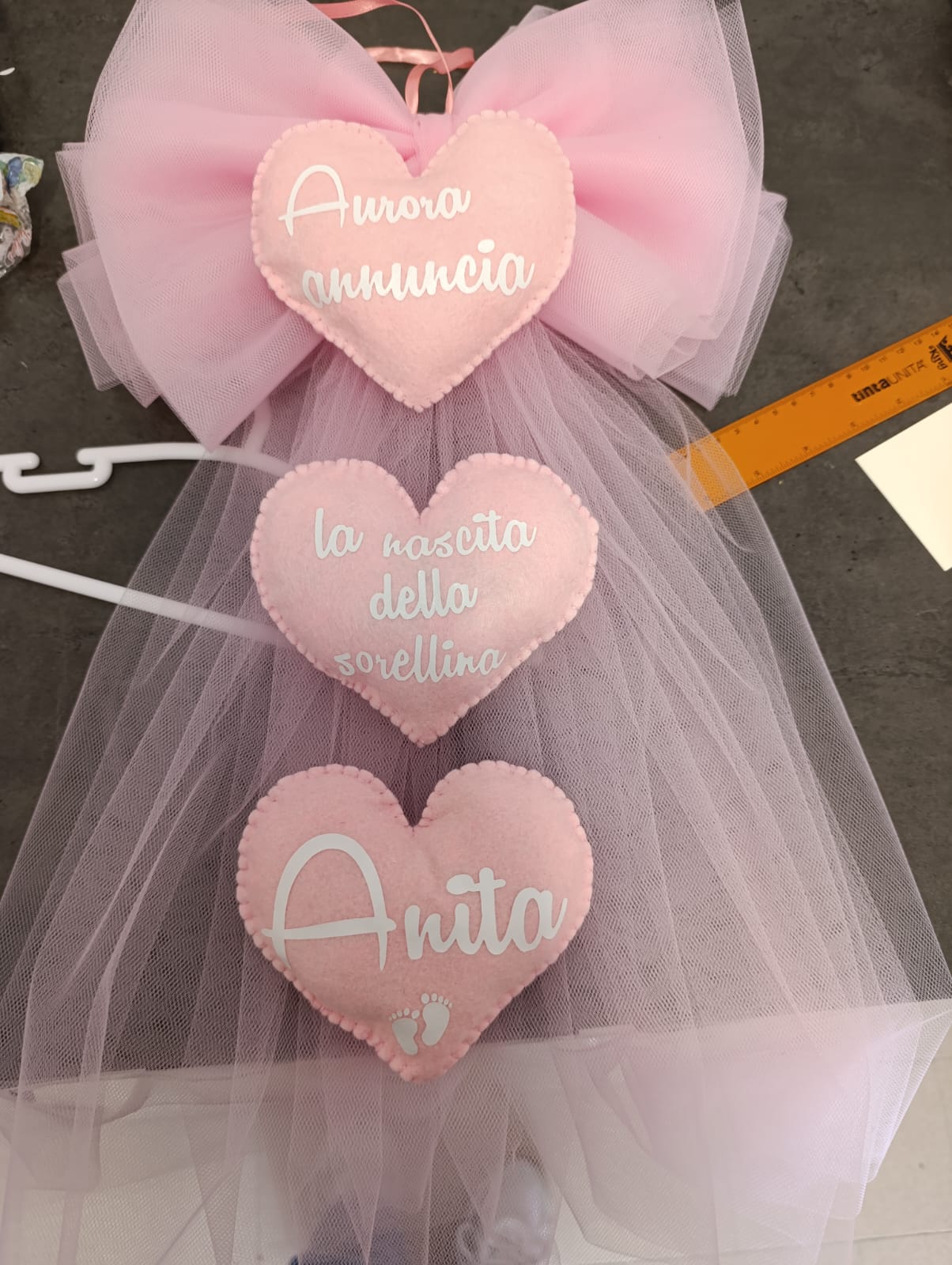 Fiocco Nascita con Dedica – Fatto a Mano