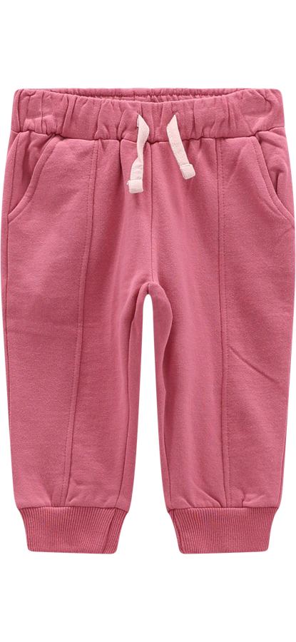 Pantaloni Jogger Bambina in Felpa di Cotone Rosa Antico – Melby