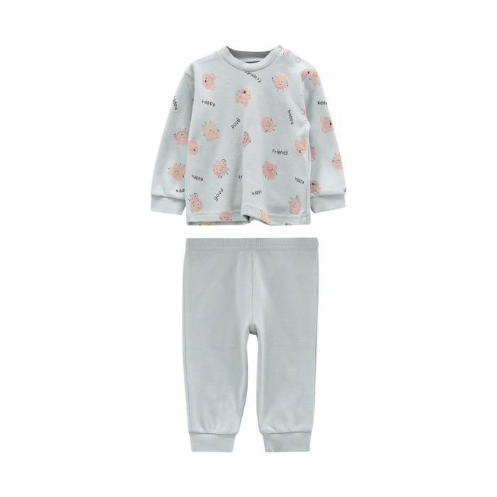 Pigiama Lungo Interlock Stampa Pulcini Neonato – Cotone Melby